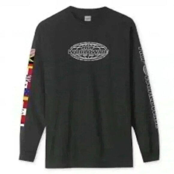 HUF Men’s World Tour Long Sleeve T Shirt Black Size Medium - Picture 16 of 16